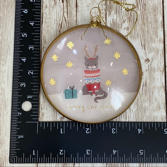 Merry Christmas Handblown Cat Holiday Ornament - Picture 12 of 13